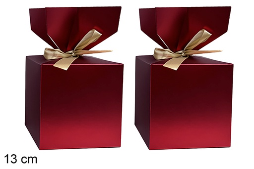 [123919] Set of 2 red Christmas boxes, 13cm