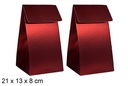 Set 2 bolsas roja de regalo Navidad 21x13x8 cm
