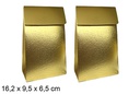 Set 2 bolsas oro de regalo Navidad 16.2x9.5x6.5 cm