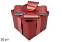 Caja regalo Navidad roja con lazo 30 cm