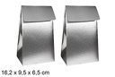 Set 2 bolsas plata de regalo Navidad 16.2x9.5x6.5 cm
