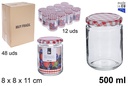 Bote cristal redondo tapa vichy 500 ml