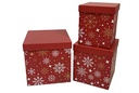 Pack 3 cajas cartón Navidad decorada 21x21x21 cm-1