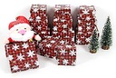 Pack 3 cajas cartón Navidad decorada 13.5x13.5x8 cm-4