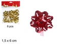 Pack 6 lazos oro/rojo 1,5x6 cm