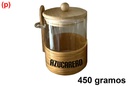 Azucarero cristal  con tapa y cuchara de bambú 450 gramos