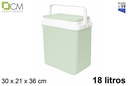 Nevera verde pastel tapa plana 18l.
