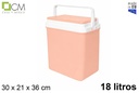 Nevera rosa pastel tapa plana 18l.