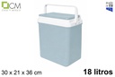 Nevera azul pizarra tapa plana 18l.