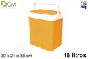 Nevera naranja tapa plana 18 l.