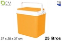 Nevera naranja tapa plana 25 l.