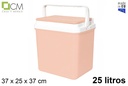 Nevera rosa pastel tapa plana 25 l.
