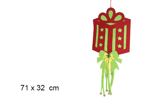 [101001] Colgante regalo lazo cascabeles rojo 71 cm
