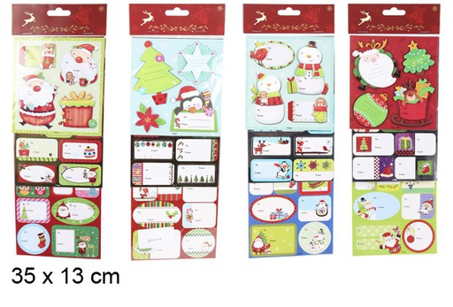 [101143] Etiquetas regalo Navidad surtidas 35x13 cm