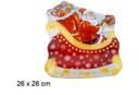 Bandeja cristal forma Papa Noel en trineo Navidad 26 cm