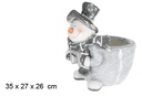 Plantador de cerâmica boneco de neve