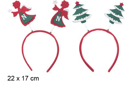 [102198] Christmas Headband angel/tree 22x17 cm