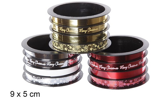 [102205] Pack 4 decorated metallic ribbons 9x5 cm