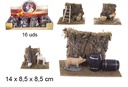 Escena con animales y accesorios expositor 14x8,5 cm