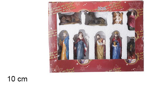 [102257] NACIMIENTO 9 FIGURAS RESINA 10 CM 