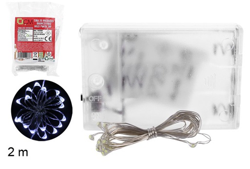 [102287] Tira 20 microled blanco frio hilo plata 2 m