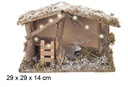 Cabaña nevada con luces blanco frío a pilas 29 cm 