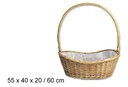 Cesta mimbre miel forrada 60 cm