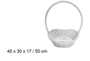 Cesta navideña mimbre blanca 50 cm