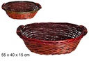 Cesta ovalada caoba Navidad 55x40 cm