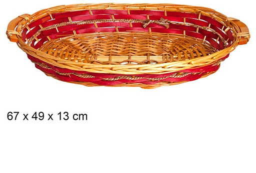 [103279] Colored oval bread basket 67x49 cm  