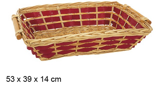 [103280] Cesta de pão retangular colorida 53x39 cm