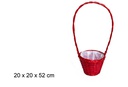 Cesta redonda florista roja Navidad 52 cm