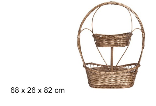[103299] Doble cesta oro decoracion navideña 68x26x82cm