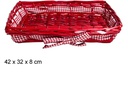 Bandeja mimbre Navidad lazo roja 42x32 cm