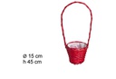 Cesta redonda florista roja Navidad 15 cm