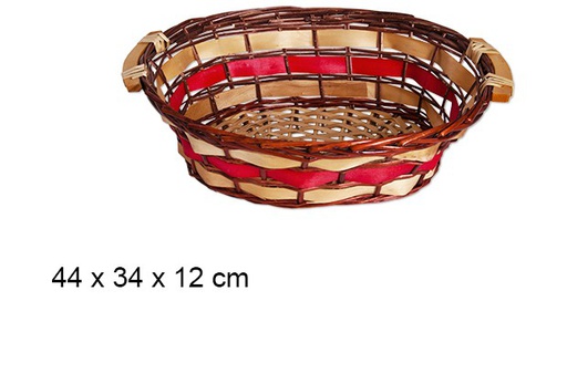 [103314] Christmas oval wicker basket 44x34 cm 