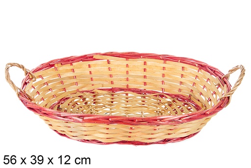 [103321] Oval Christmas colored basket 56x39 cm  