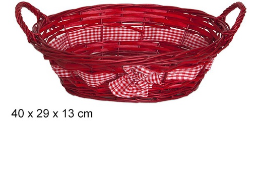 [103322] Cesta ovalada roja Navidad 40x29 cm
