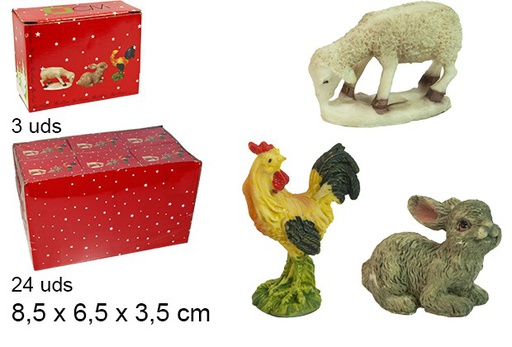 [103367] Pack 3 animal figures: rabbit, hen, sheep