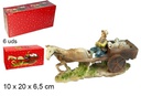 Pastor carroceiro com ovelha em resina 10 cm 