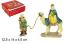 Figura resina Belén Melchor con camello y paje resina 12,5 cm