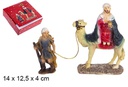 Figura resina Belén Gaspar con camello y paje resina 14 cm
