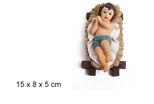 [103455] Niño jesus en cuna resina 15cm