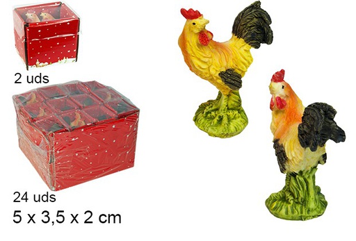 [103469] Pack 2 resin chickens  
