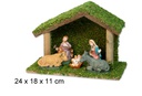 Nacimiento 5 piezas pesebre madera 24x18x11 cm