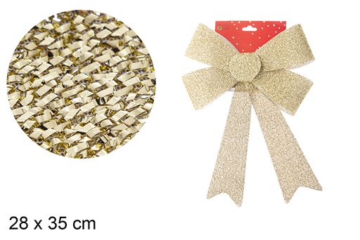 [103531] Laço de Natal dourado 28x35 cm