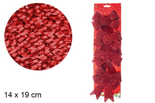 [103544] Pack 4 red Christmas bows 14x19 cm