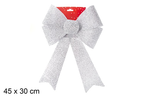 [103551] Lazo copos de nieve plata 45x30 cm