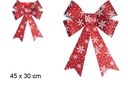 Lazo copos de nieve rojo 45x30 cm