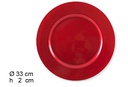 Bajo plato redondo rojo 33 cm  